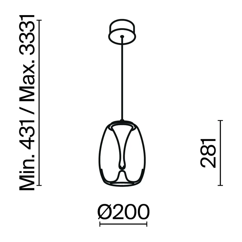 Подвесной светильник Всплеск / Splash 3000К 7Вт Maytoni MOD282PL-L8G3K 2
