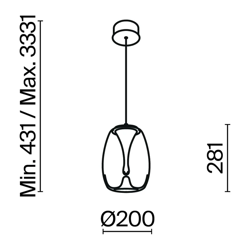 Подвесной светильник Всплеск / Splash 3000К 7Вт Maytoni MOD282PL-L8G3K1 2