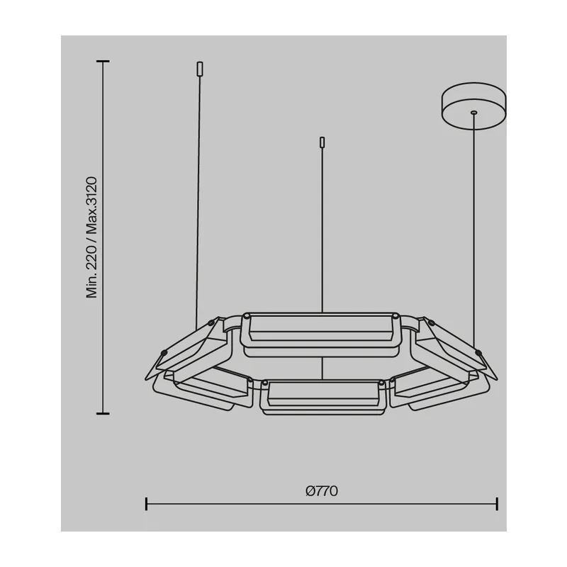 Подвесной светильник Плоскость / Flat 3000К 40Вт Maytoni MOD296PL-L40BC3K 2