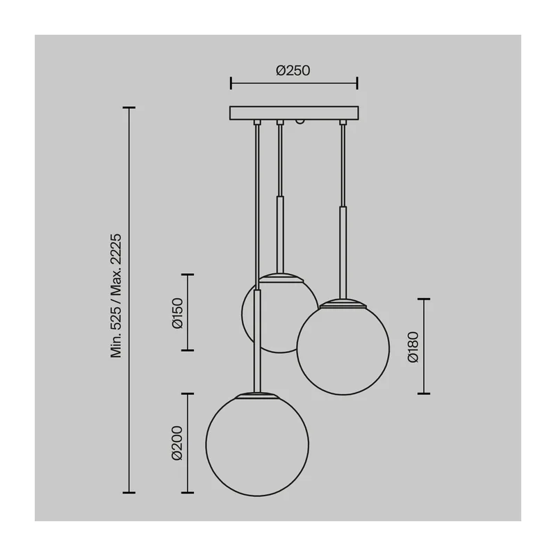 Подвесной светильник Базовая форма / Basic form E14х3 Maytoni MOD321PL-03W 2
