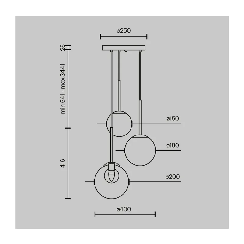 Подвесной светильник Базовая форма / Basic form G9х3 Maytoni MOD521PL-03G 11