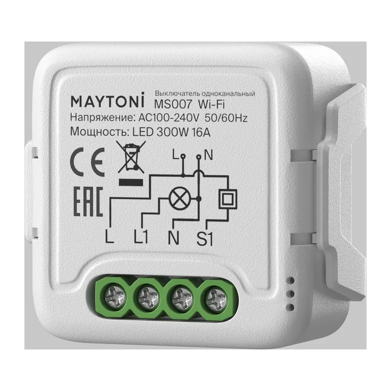 Wi-Fi выключатель одноканальный 250Вт Maytoni MS007 2