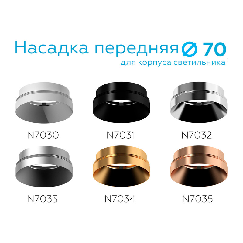 Насадка передняя для корпуса светильника с диаметром отверстия D70mm N7030 SWH белый песок D70*H27mm Out10mm MR16 Ambrella Light 10