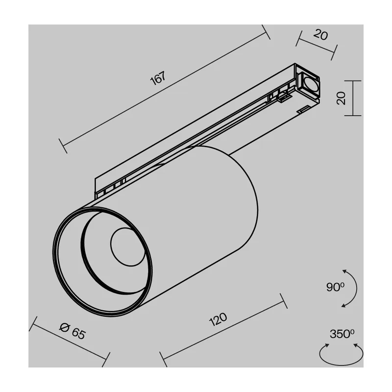 Уличный трековый светильник Фокус / Focus Led Exility IP 4000К 20Вт 36° черный Maytoni O-TR02-1-S-20WB4K 9