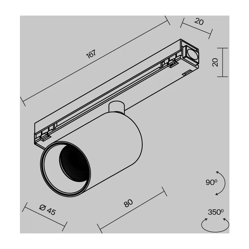Уличный трековый светильник Фокус / Focus Led Exility IP 4000К 8Вт 36° черный Maytoni O-TR02-1-S-8WB4K 9