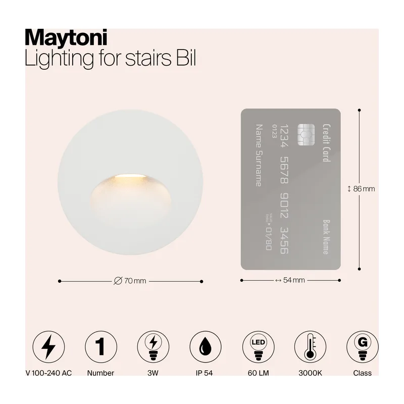 Подсветка для лестниц Бил / Bil 3000К 3Вт IP 54 Maytoni O015SL-L3W3K 11