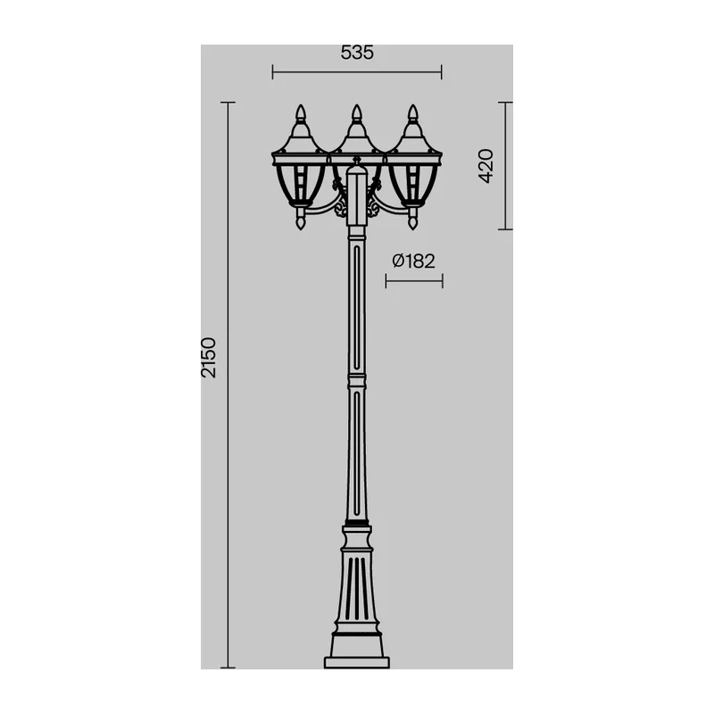 Садово-парковый светильник Риволи / Rivoli E27х3 60Вт IP 44 Maytoni O026FL-03B 7
