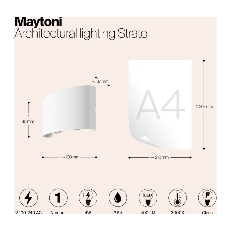 Архитектурная подсветка Страто / Strato 3000К 4Вт IP 54 Maytoni O417WL-L4W3K 10