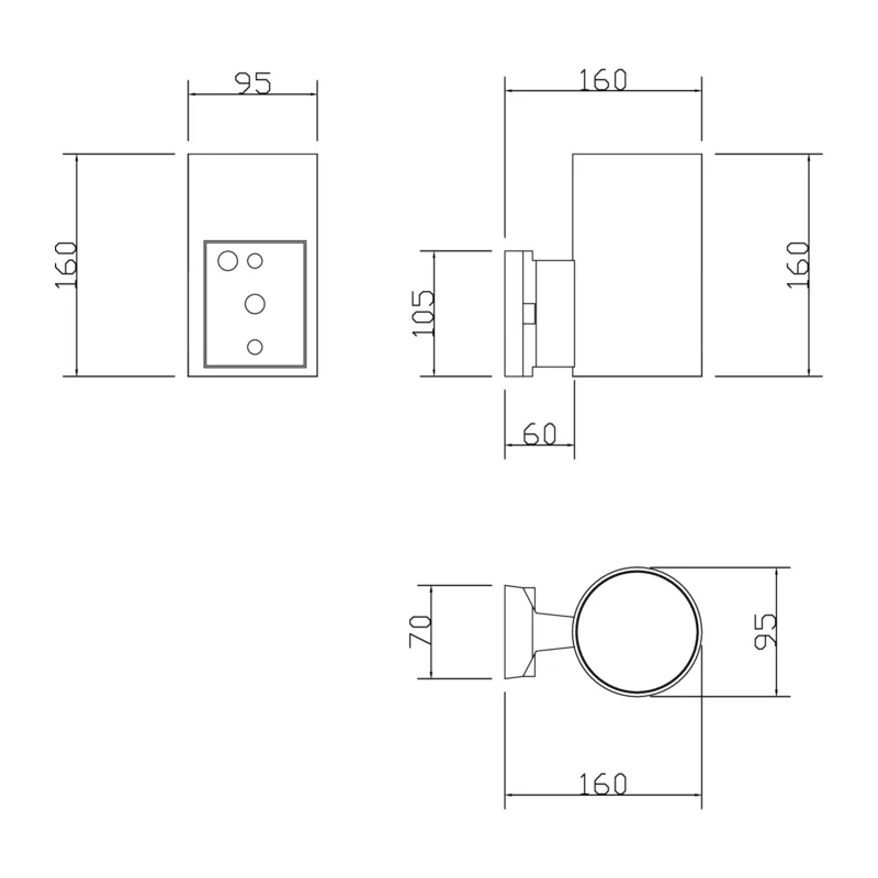 Настенный светильник (бра) Рандо / Rando E27х1 60Вт IP 54 Maytoni O419WL-01B 4