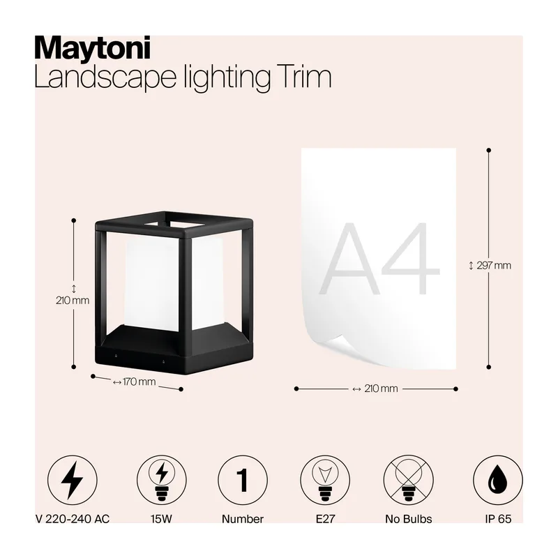 Ландшафтный светильник Трим / Trim E27x1 15Вт IP 65 Maytoni O455FL-01GF1 6