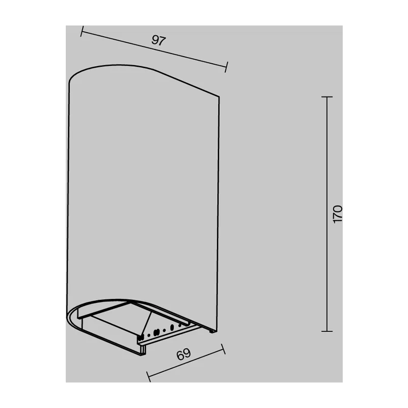 Настенный светильник Драп / Drape 3000K 10Вт IP 65 Maytoni O526WL-L10B3K 8