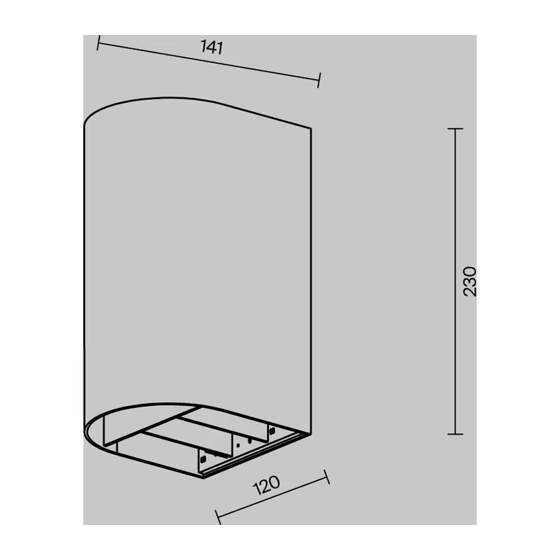 Настенный светильник Драп / Drape 3000K 20Вт IP 65 Maytoni O526WL-L20B3K 7
