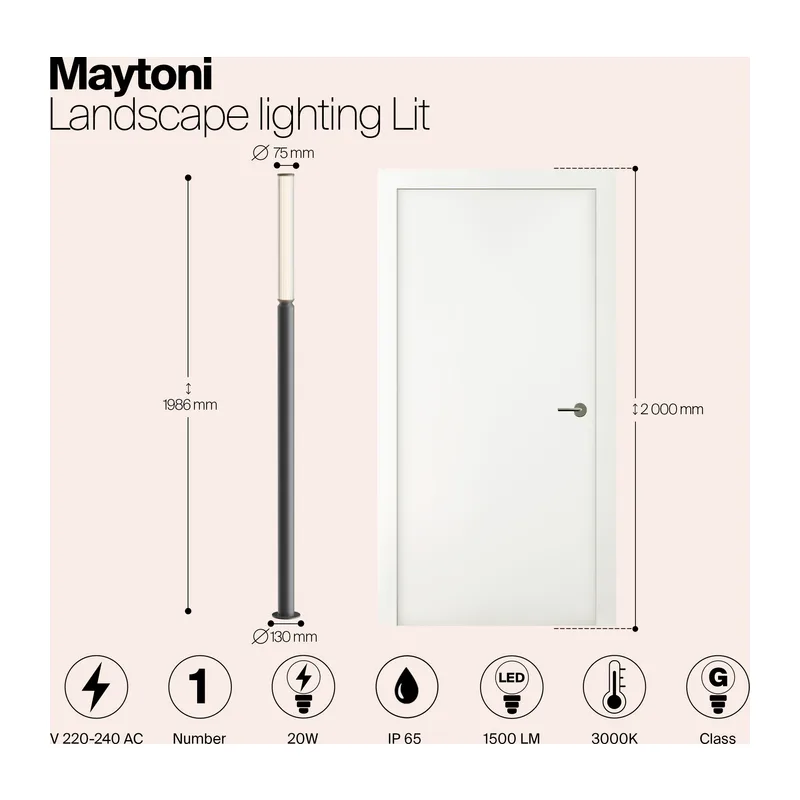 Ландшафтный светильник Свет / Lit 3000K 20Вт IP 65 Maytoni O593FL-L20GF3K 8