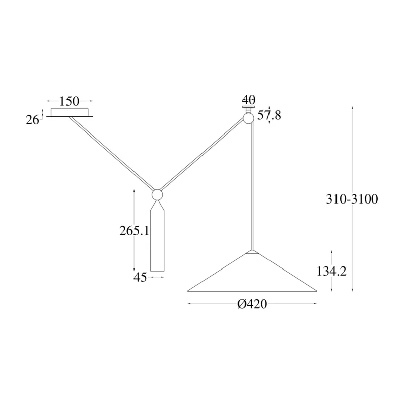 Подвесной светильник Песо / Peso E27х1 Maytoni P080PL-01B 5