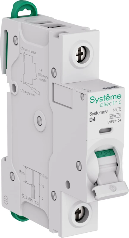 Systeme9 Автоматический выключатель (АВ) D 4A 1P 6kA 230В 2