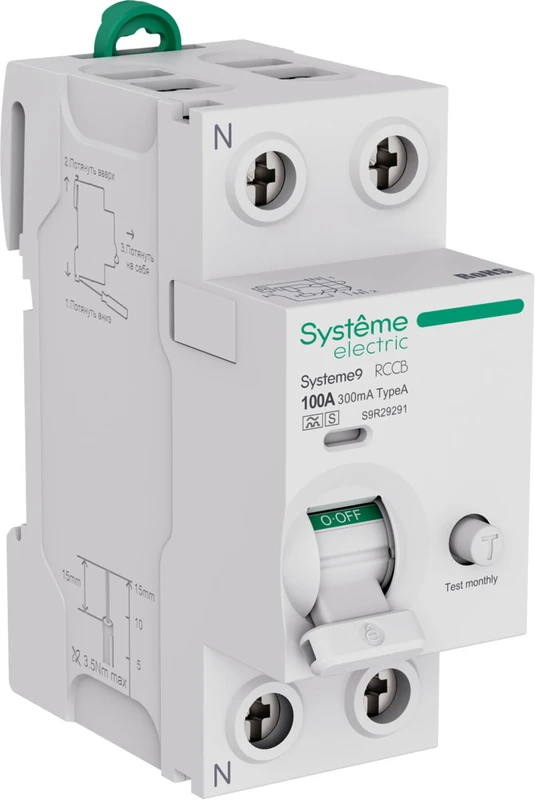 Systeme9 Выключатель дифференциального тока (ВДТ) 100A 2P 300мА Тип-A-S 230В 2