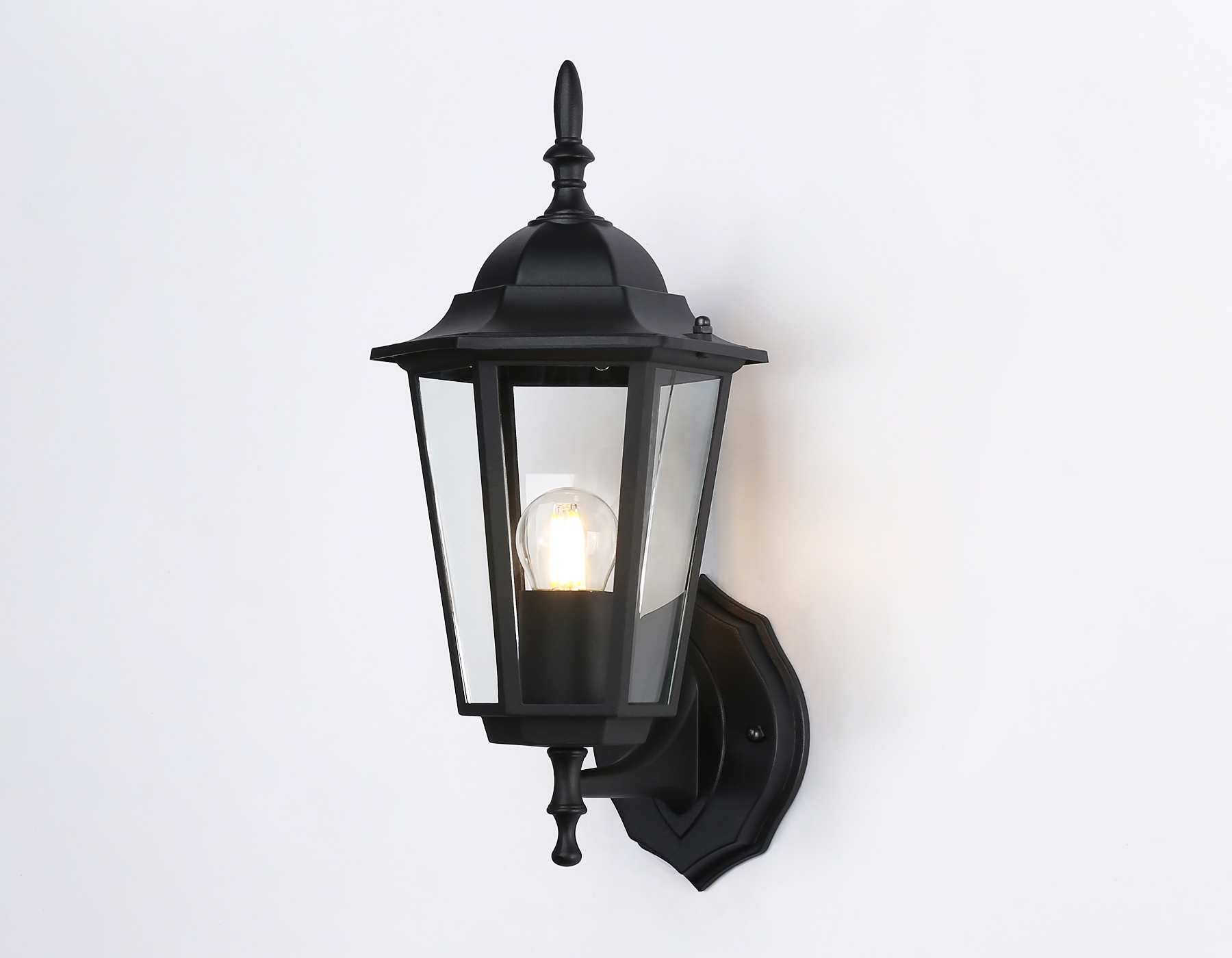 Уличный настенный светильник ST2010 BK/CL черный/прозрачный IP54 E27 max 40W 360*150*210 Ambrella Light 9