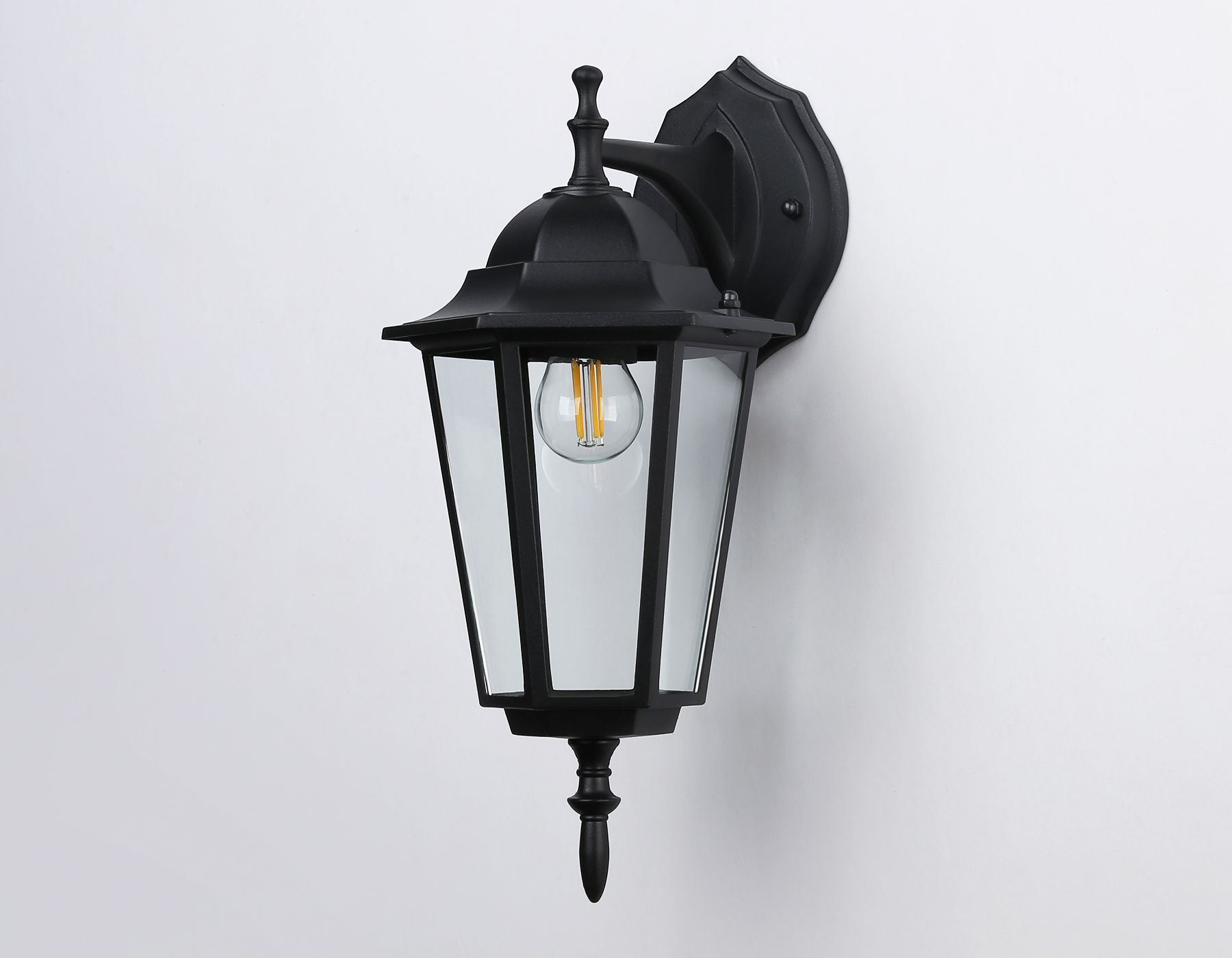 Уличный настенный светильник ST2018 BK/CL черный/прозрачный IP54 E27 max 40W 360*150*210 Ambrella Light 10