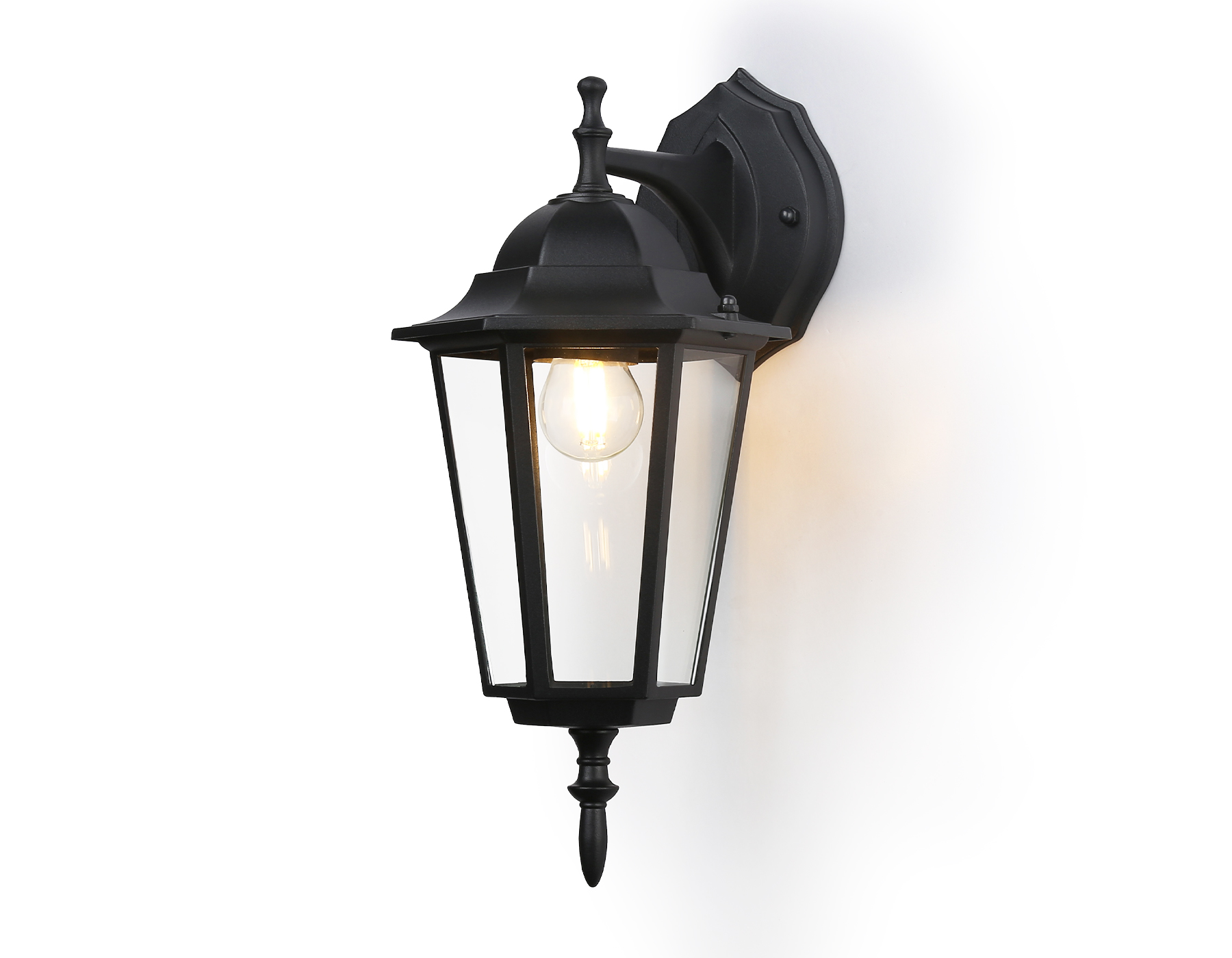 Уличный настенный светильник ST2018 BK/CL черный/прозрачный IP54 E27 max 40W 360*150*210 Ambrella Light 6