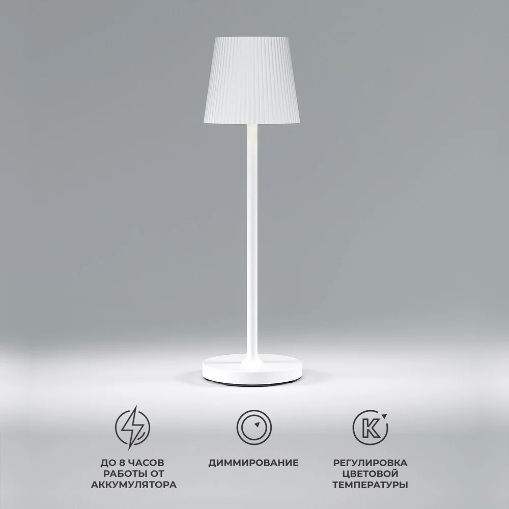 Уличный настольный светодиодный светильник Mist с аккумулятором TL70220 белый Elektrostandard