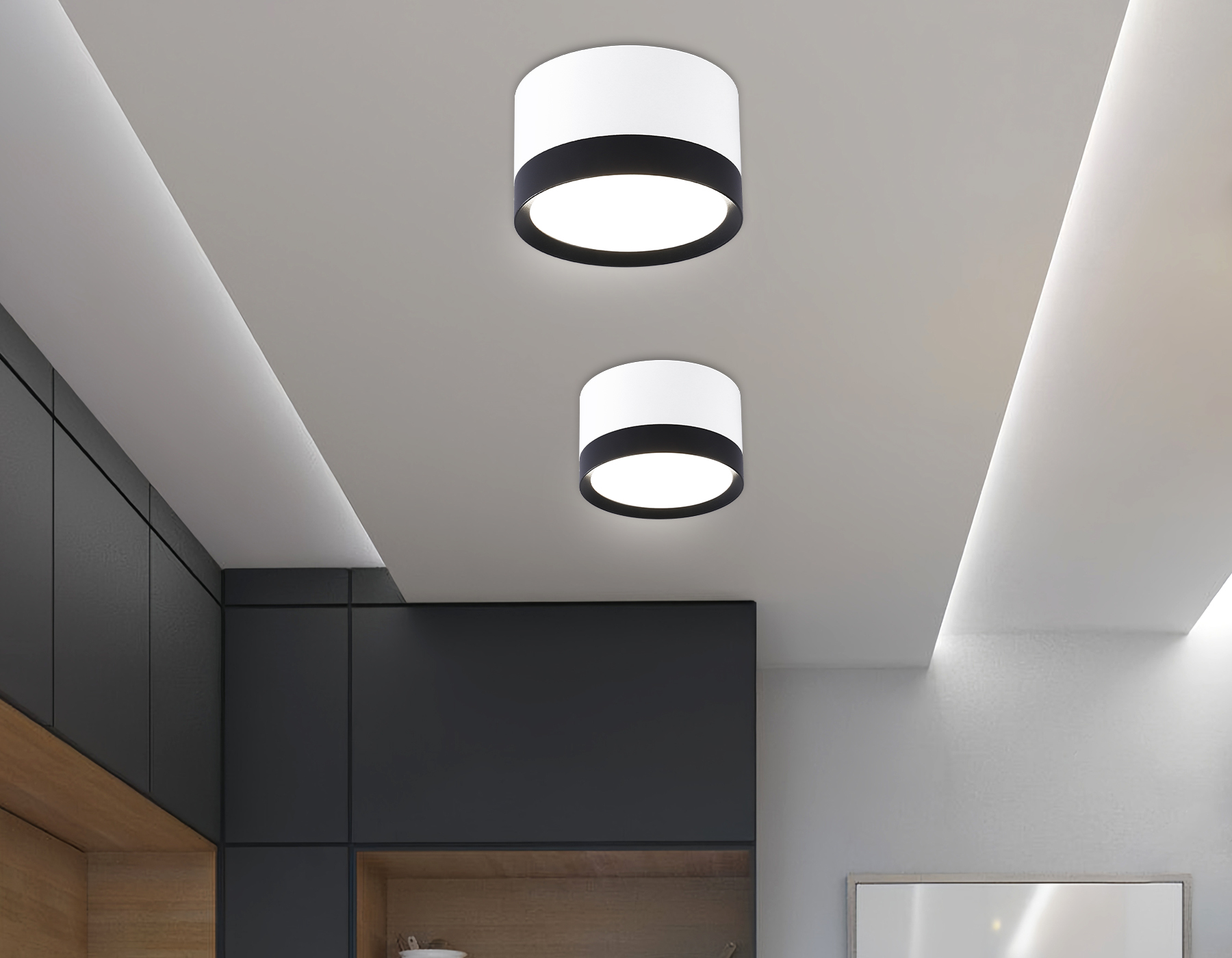 Накладной точечный светильник GX53 TN52353 WH/BK белый/черный GX53 max 12W D82*50 Ambrella Light 12