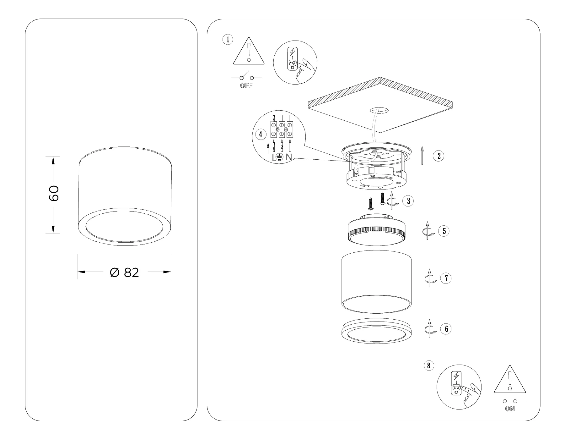 Накладной точечный светильник 1*GX53 IP44 TN6551 BK черный IP44 GX53 max 15W D82*60 Ambrella Light 7