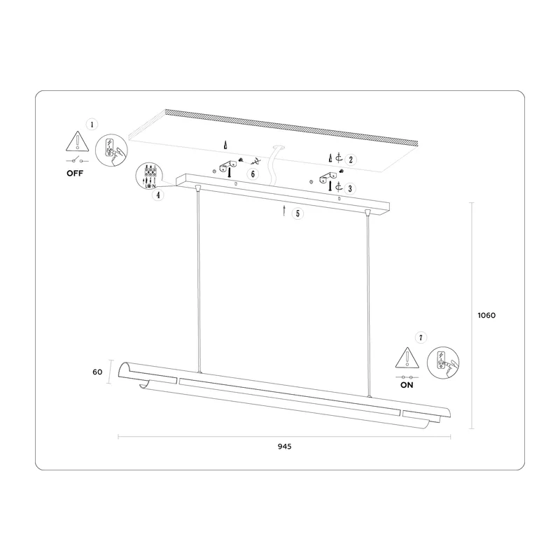 Подвесной светильник 4200K 10Вт TN71337 BK черный LED 10W 4200K 945*60*1060 Ambrella Light 9