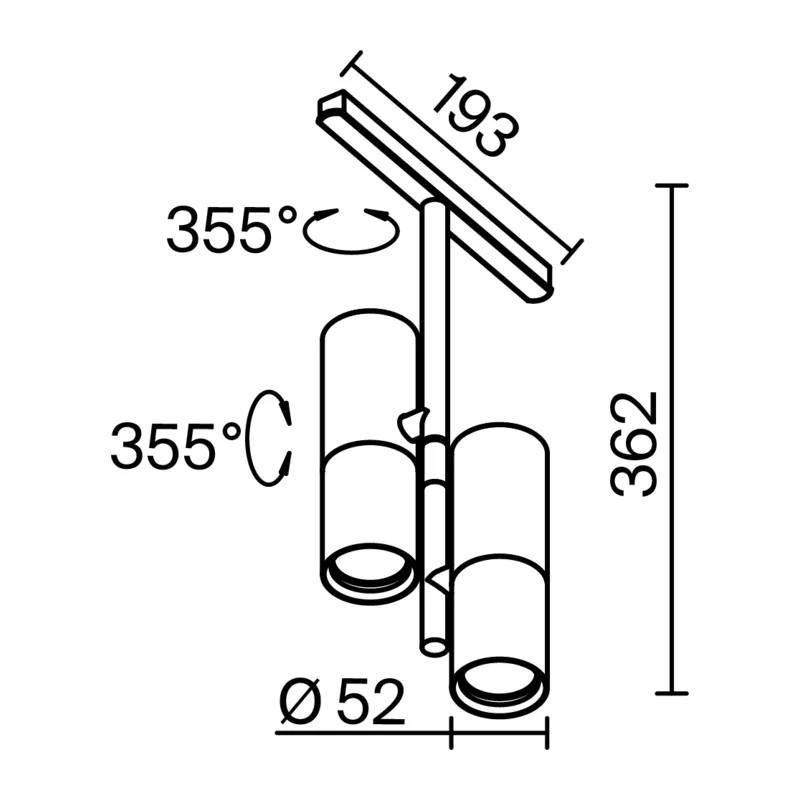 Трековый светильник Элти дуэт / Elti Duo Exility 3000K 24Вт 36° Maytoni TR005-2-2X12W3K-BW 2