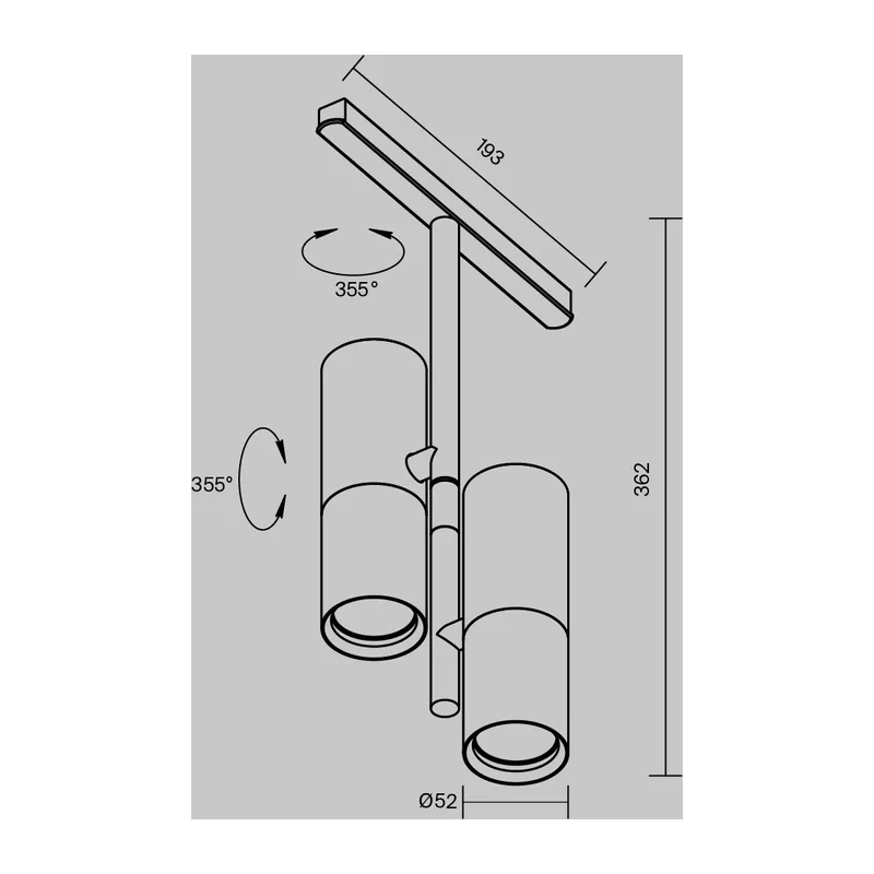 Трековый светильник Элти дуэт / Elti Duo Exility 2700-6000K 24Вт 36° Dim Smart Maytoni TR005-4-2X12W-DS-BBS 10