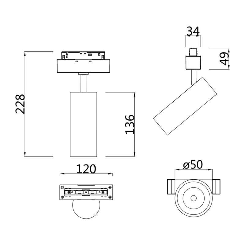 Трековый светильник Фокус / Focus Led S35 4000K 9Вт 24° Maytoni TR019-2-10W4K-MG 2