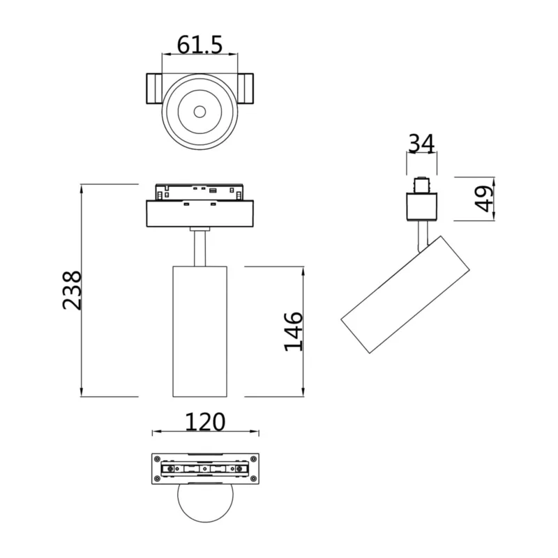 Трековый светильник Фокус / Focus Led S35 4000K 18Вт 24° Maytoni TR019-2-15W4K-W 2