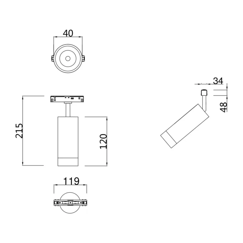 Трековый светильник Фокус / Focus Led S35 3000K 7Вт 24° Maytoni TR019-2-7W3K-W 2
