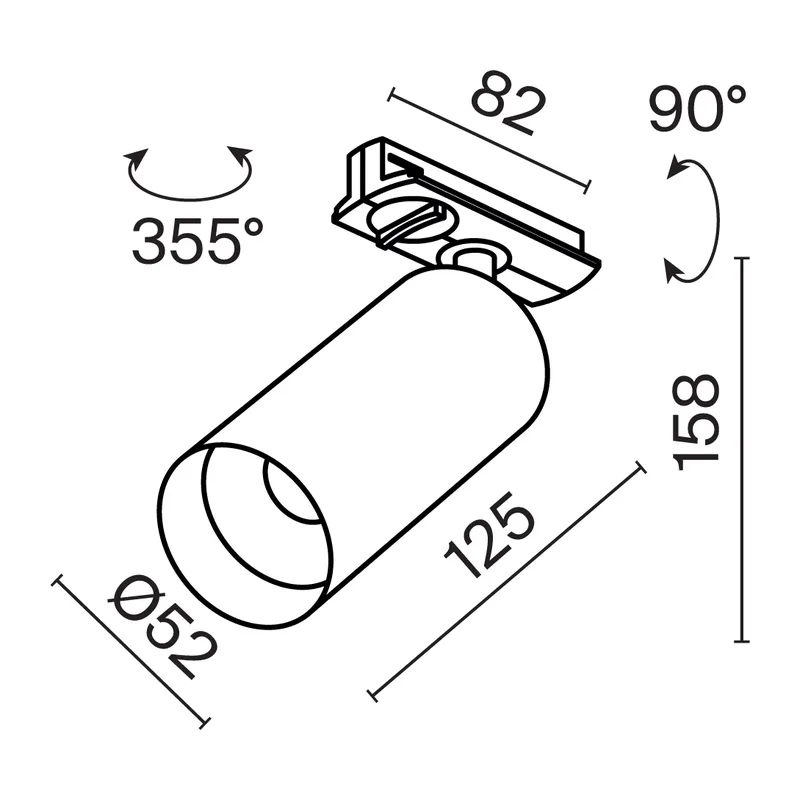 Трековый светильник Фокус / Focus LED Unity 3000K 12Вт 50° Maytoni TR021-1-12W3K-W-BBS 2