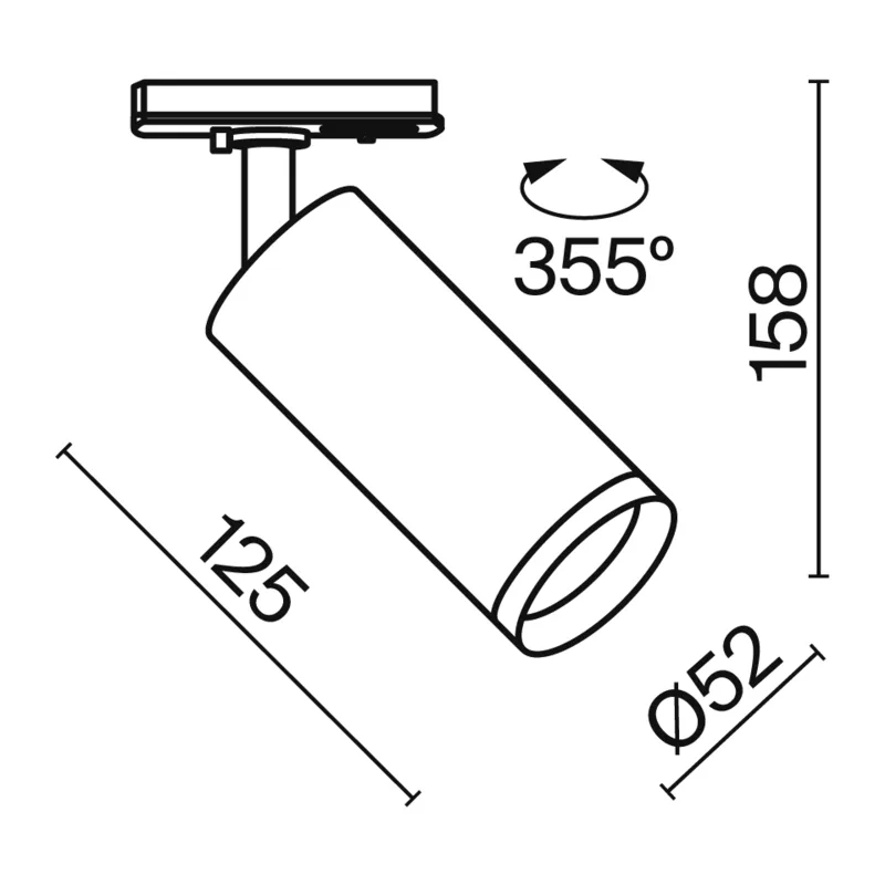 Трековый светильник Фокус / Focus LED Unity 3000K 12Вт 50° Dim Triac Maytoni TR021-1-12W3K-W-D-W 3