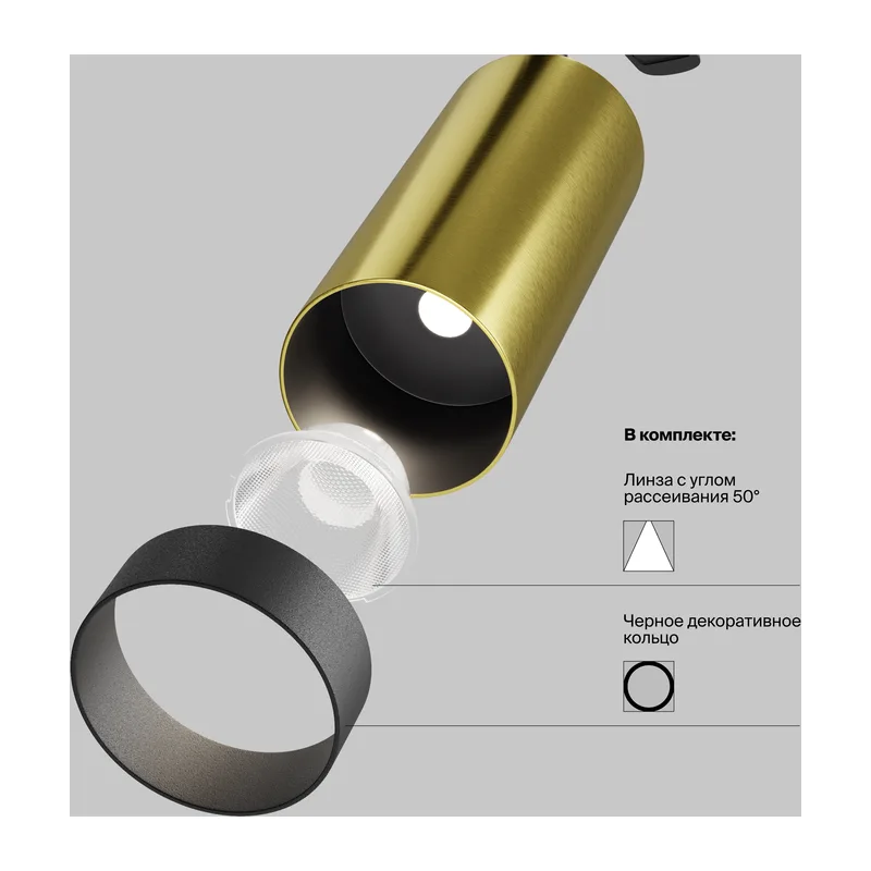 Трековый светильник Фокус / Focus LED Unity 4000K 12Вт 50° Maytoni TR021-1-12W4K-W-BBS 4