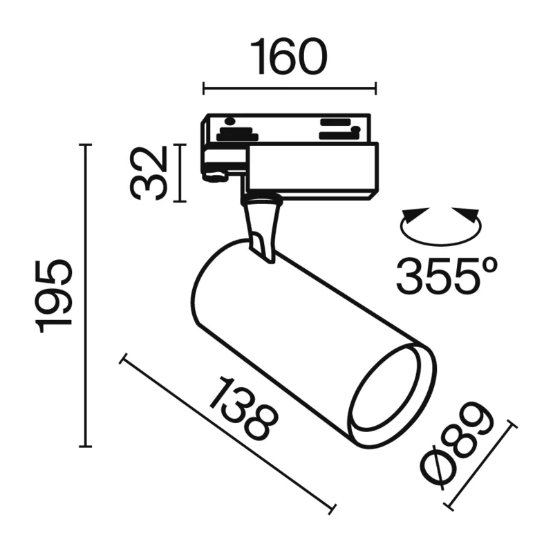Трековый светильник Вуоро / Vuoro Trinity 3000K 20Вт 24° Maytoni TR029-3-20W3K-S-W 2