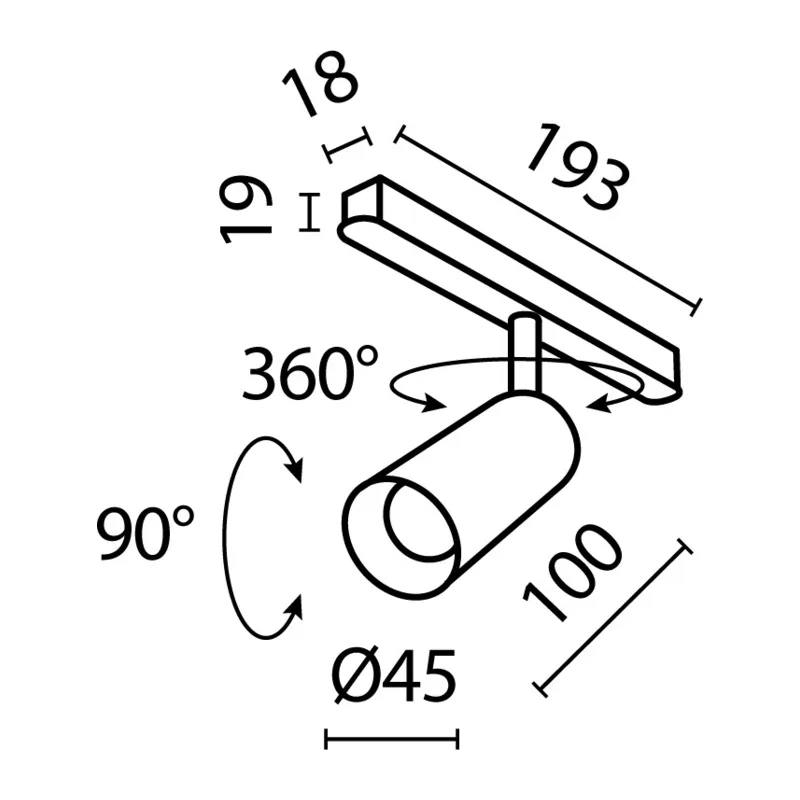Трековый светильник Фокус / Focus Led Exility 3000K 5Вт 36° Maytoni TR032-2-5W3K-M-BBS 13