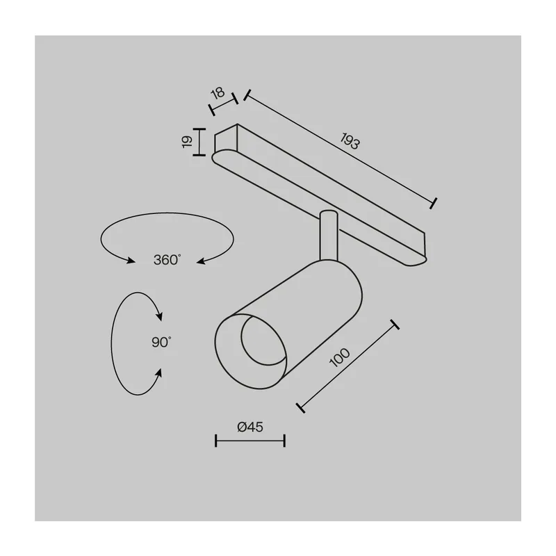 Трековый светильник Фокус / Focus Led Exility 3000K 5Вт 36° Maytoni TR032-2-5W3K-M-BW 8