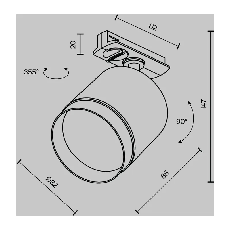 Трековый светильник Полярный / Polar Unity GX53 12Вт Maytoni TR088-1-GX53-B 9