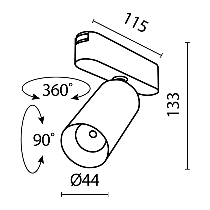 Трековый светильник Фокус / Focus Led Radity 4000K 12Вт 36° Maytoni TR103-1-12W4K-M-B 3
