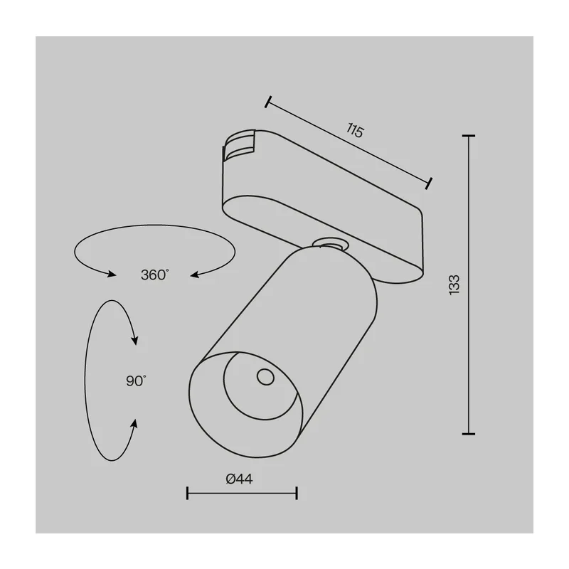 Трековый светильник Фокус / Focus Led Radity 4000K 12Вт 36° Maytoni TR103-1-12W4K-M-W 11