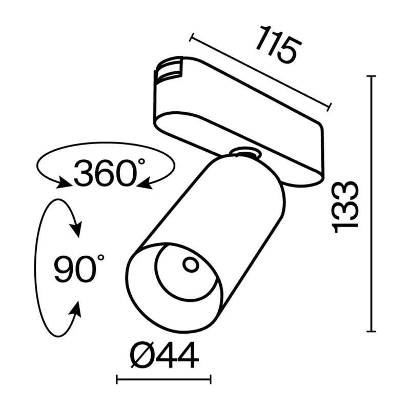 Трековый светильник Фокус / Focus Led Radity 4000K 12Вт 36° Maytoni TR103-1-12W4K-M-W 2