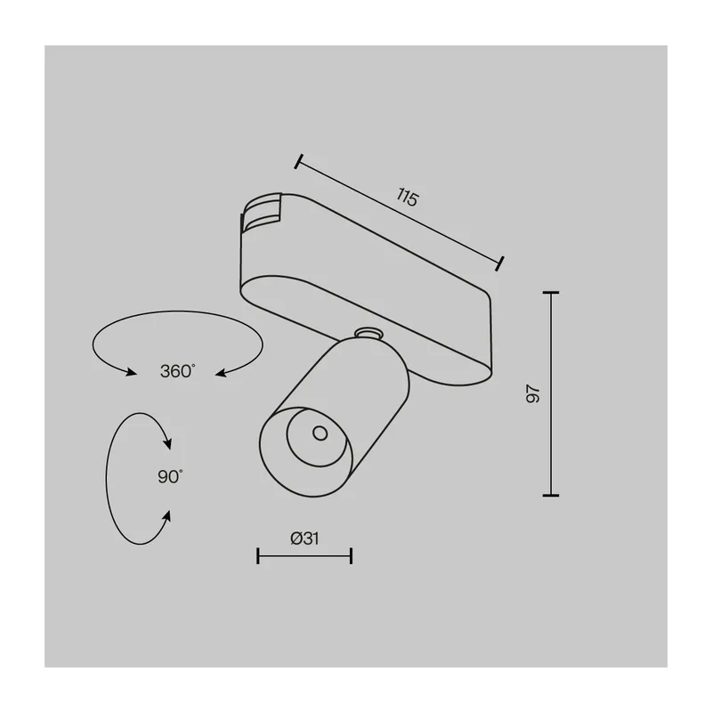 Трековый светильник Фокус / Focus Led Radity 3000K 5Вт 36° Maytoni TR103-1-5W3K-M-W 11