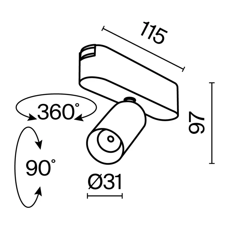 Трековый светильник Фокус / Focus Led Radity 4000K 5Вт 36° Maytoni TR103-1-5W4K-M-W 2