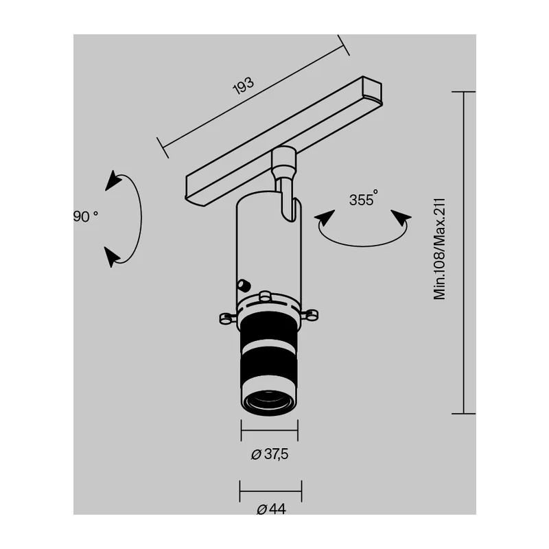 Трековый светильник Гала / Gala Exility 2700-6000K 10Вт 20°-35° Dim Smart Maytoni TR108-4-10W3K-DS-B 10