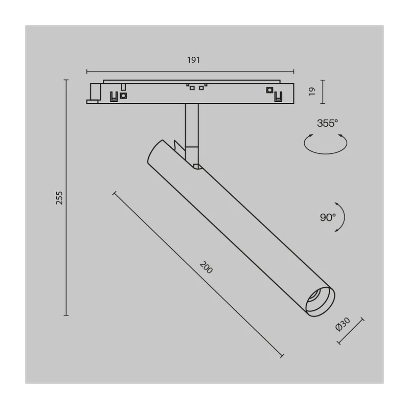 Трековый светильник Фокус Т / Focus T Exility 4000K 6Вт 36° Maytoni TR141-2-6W4K-M-B 8