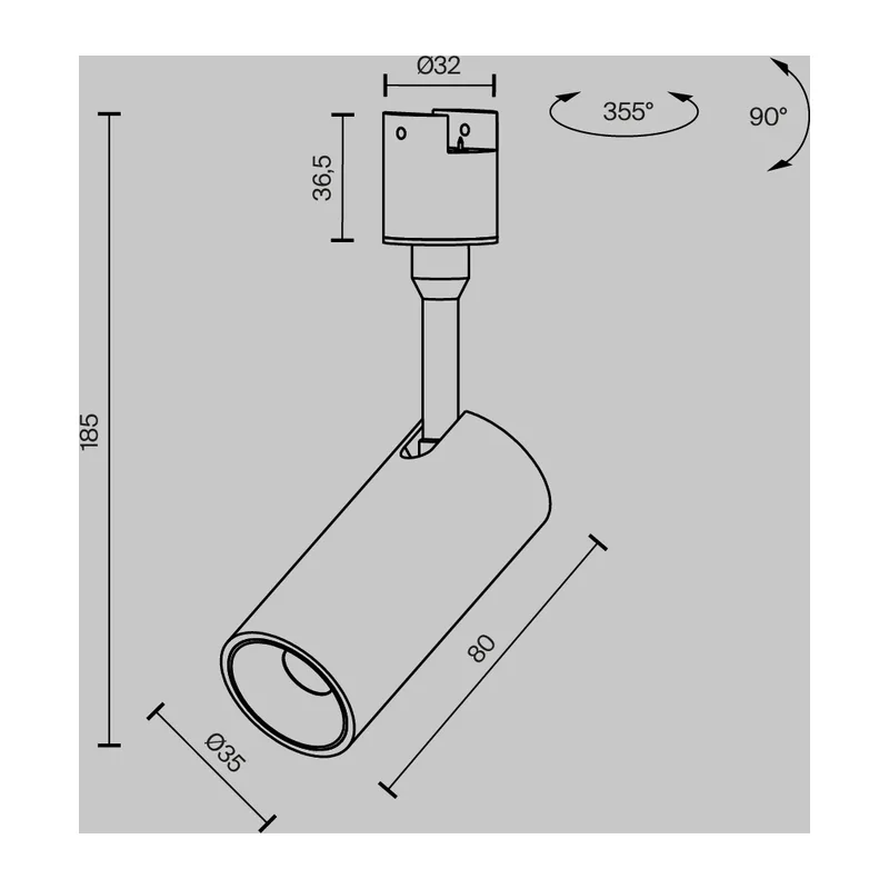Трековый светильник Фокус / Focus Led Elasity 3000K 5Вт 36° Maytoni TR163-1-5W3K-M-B 7