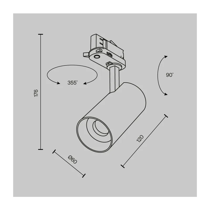 Трековый светильник Фокус / Focus Led Trinity 2700-5000K 12Вт 36° Maytoni TR197-3-12WCCT-M-B 2