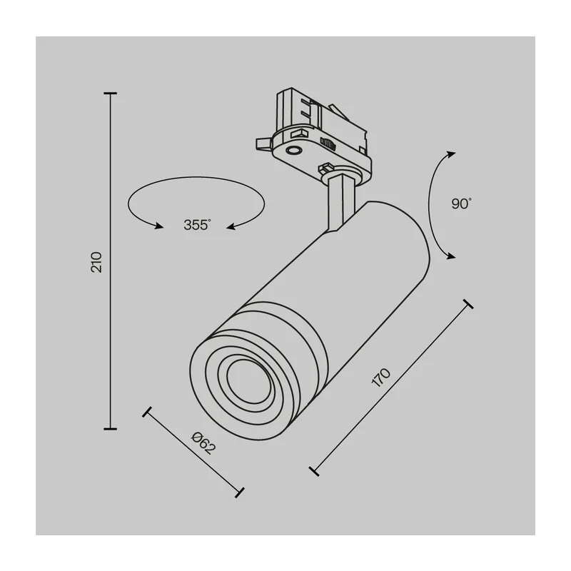 Трековый светильник Фокус Зум / Focus Zoom Trinity 2700K 20Вт 15-60° Maytoni TR198-3-20W2.7K-Z-W 2