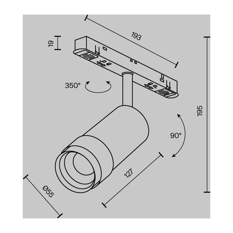 Трековый светильник Фокус Зум / Focus Zoom Exility 2700-6000K 12Вт 15-50° Dim Smart Maytoni TR212-1-12WTW-DS-Z-B 10